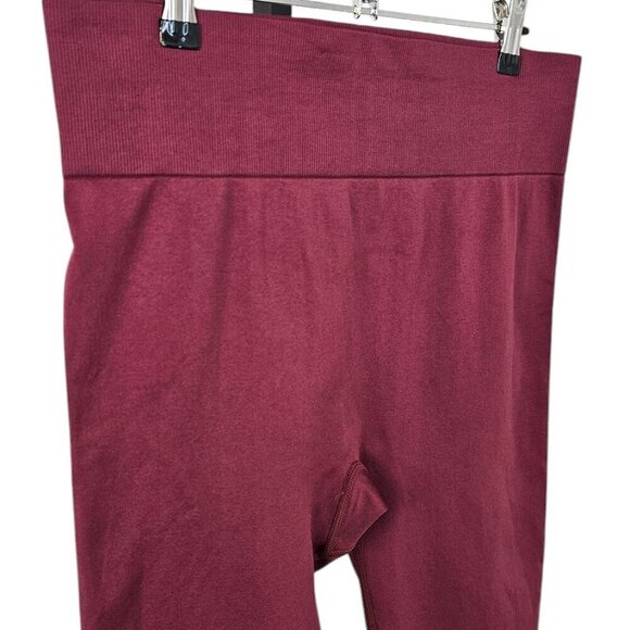 Knix Womens Good To Go Seamless Leggings, Red, High Rise, Ribbed Band, Size XL - Picture 6 of 7